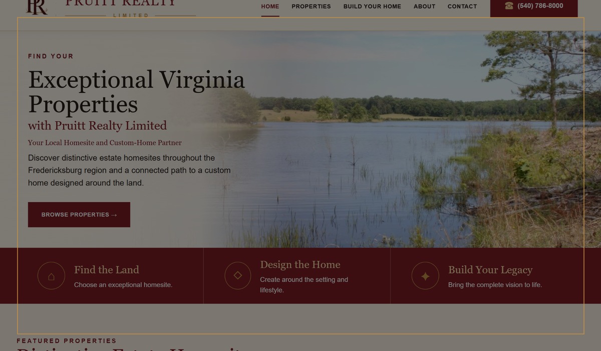 A luxury website presented on a laptop